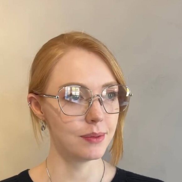 Loewe LW50073U 016 Eyeglasses Silver 55mm Geometric Frame - Picture 3 of 11